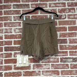 Jesse Kamm Silk Tan Brown Tie Waist Dress Shorts Size 2 EUC Womens